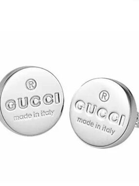 Gucci Round Silver Logo earrings